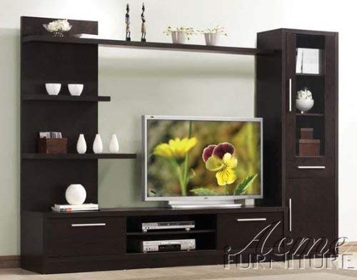 3pc Entertainment Center Contemporary Style in Espresso Finish by Acme