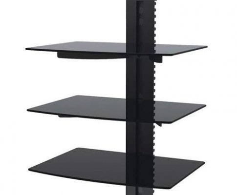 Cmple – Black 3 Tier Glass Shelving System for AV/DVD/Gaming Consoles with height adjustment Review