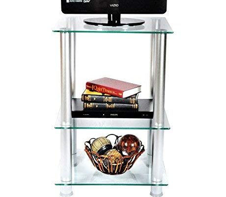 RTA Home and Office TVM-005 Extra Tall Glass and Aluminum LCD/Plasma TV Stand and Utility Table or End Table for a 20″ TV Review