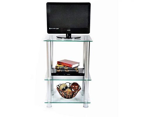 29.5-Inch Extra Tall Glass and Aluminum LCD and Plasma TV Stand (Clear) (29.5″H x 19.7″W x 15.7″D) Review