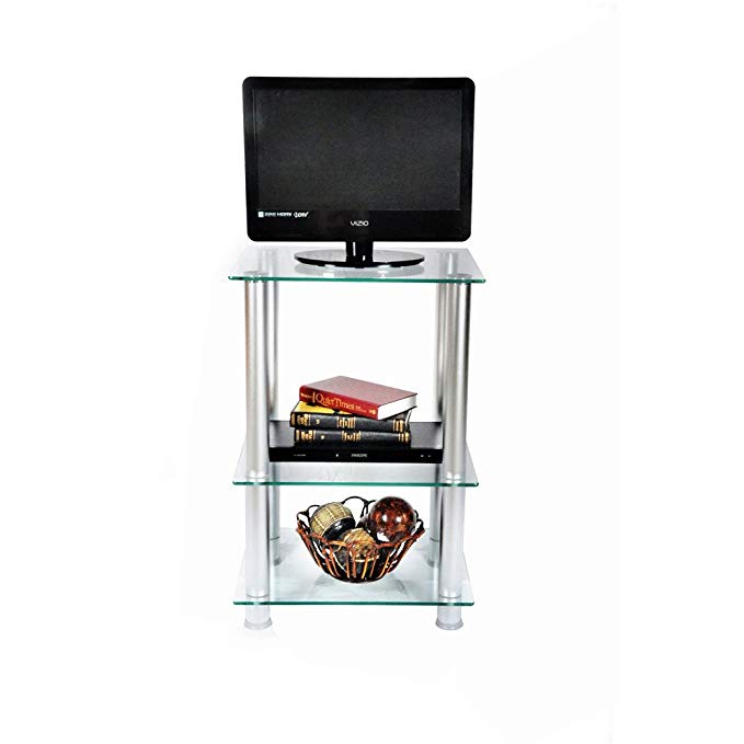 29.5-Inch Extra Tall Glass and Aluminum LCD and Plasma TV Stand (Clear) (29.5