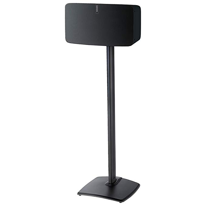 Sanus Speaker Stand for Sonos Play:5 – Audio Enhancing Design for Vertical & Horizontal Orientations with Built-in Cable Management and Premium Aluminum Materials (Black) - WSS51-B1