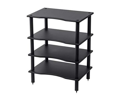 Monolith 4 Tier/Shelf Audio Stand – Black | Open Air Storage, Modular Design, Sturdy, Compatible with Bose, Polk, Sony, Yamaha, Pioneer and Others Review