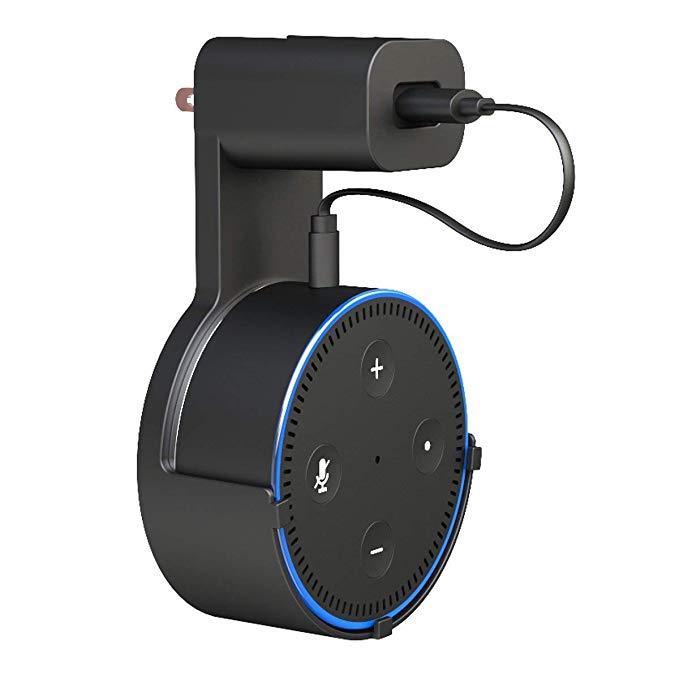 Loreleyo Echo Dot Wall Mount Hanger Bracket for The 2nd Generation of Dots, No Need for Messy Wires Or Screws(Black)