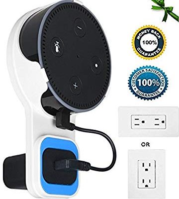 Outlet Wall Mount Hanger Stand Case with Mini USB Cable for Echo Dot, Cleanly Hang Echo Dot on Wall Outlet Vertical Horizontal, No Messy Wires or Screws, Kitchen, Bathroom, 2nd Generation (White) Review