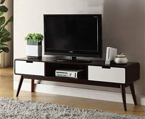 BOWERY HILL TV Stand in Espresso and White Review