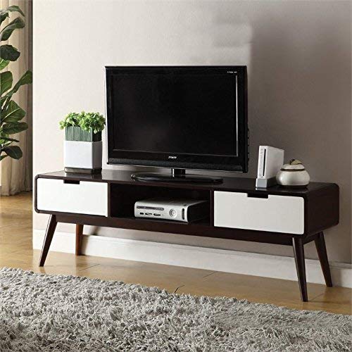 BOWERY HILL TV Stand in Espresso and White