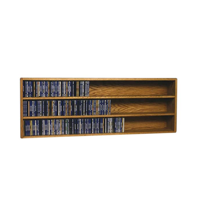 Cdracks Media Furniture Solid Oak Wall or Shelf Mount CD Cabinet Capacity 354 CD's Honey Finish