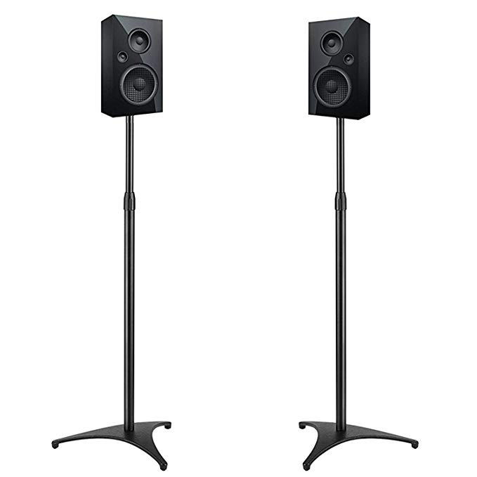 PERLESMITH Adjustable Height Speaker Stands-Extends 30