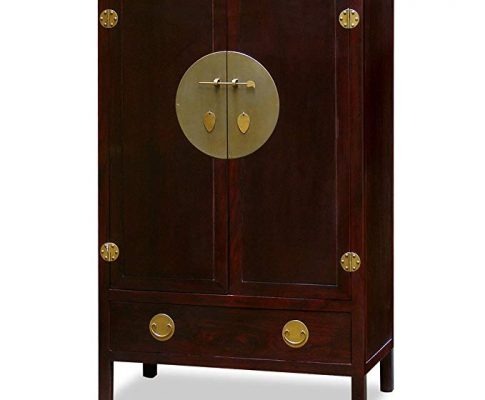 ChinaFurnitureOnline Elmwood Armoire, 39 Inches Ming Style TV Cabinet Cherry Finish Review