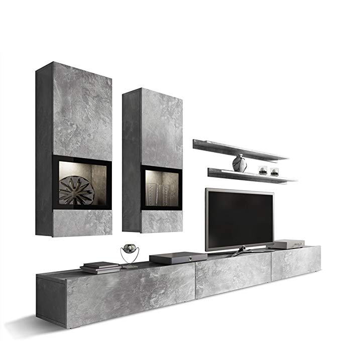 Barbos Unique Modern Wall Units Center meble furniture/Contemporary Wall Units/Color Grey Concrete