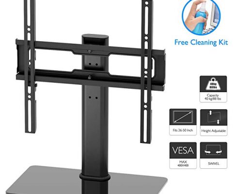 1home Table Top Pedestal TV Stand for 26”-50” LCD/LED/Plasma TVs Swivel Height Adjustable Review