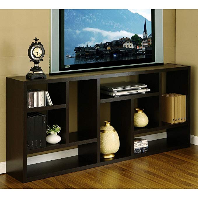 Tv Stand Is Great Display Cabinet and Bookshelf. 3-in-1. Bookcase Used As Storage and Trophy Case. Wall Flat Screen Furniture Makes a Great Modern Wood Unit. Used in Home Office or Hallway. Amazing Bookcase Also an Entertainment Center.