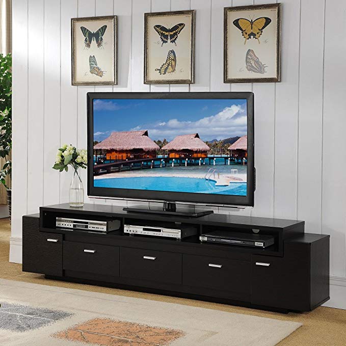 Furniture of America 84-inch Peyton Modern-tiered TV Stand Cappuccino