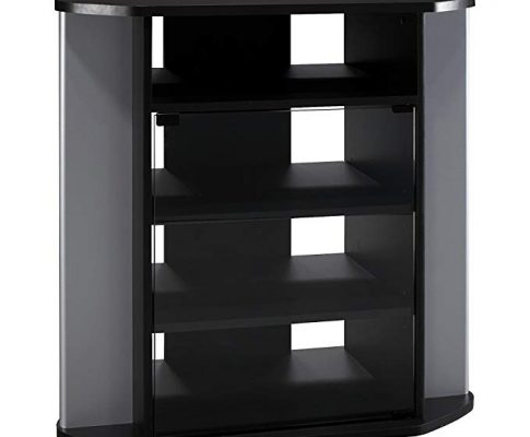 Bush Furniture Visions Tall Corner TV Stand in Black and Metallic Review