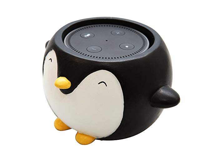 Penguin Holder Stand Mount Compatible with Alexa Echo Dot, Bose, Anker, Home Mini Round Speakers Accessories (Penguin Theme)