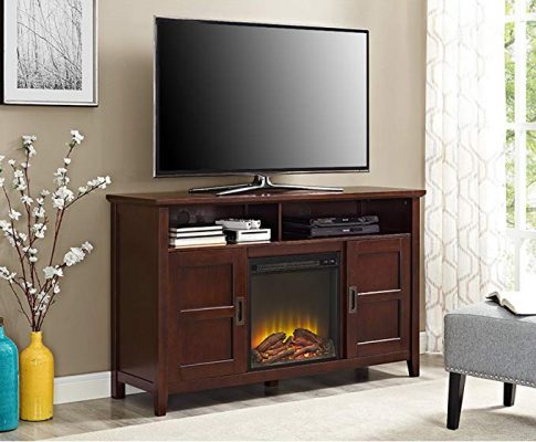 WE Furniture Traditional Fireplace TV Stand for TV’s up to 55″ – Coffee Review